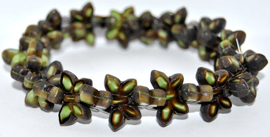 Table Cut Butterfly Beads, Silver Lined Matte (54201350-M), Glass, Czech Republic