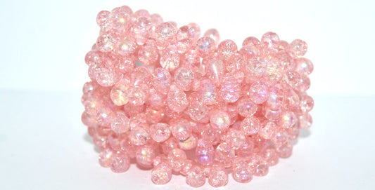 Pear Teardrop Pressed Glass Beads, 34304 Ab Crack (34304-AB-CRACK), Glass, Czech Republic