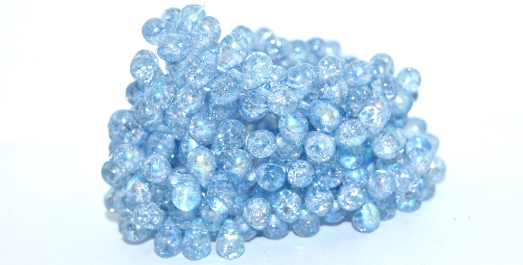 Pear Teardrop Pressed Glass Beads, 34307 Ab Crack (34307-AB-CRACK), Glass, Czech Republic