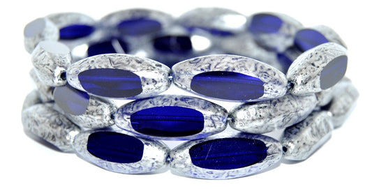 Table Cut Oval Beads, B29008 2812 Transparent Blue 86700 (B29008-2812-30080-86700), Glass, Czech Republic
