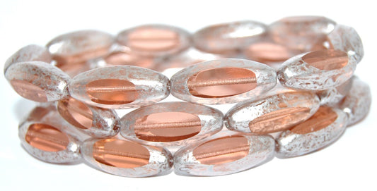 Table Cut Oval Beads, B29008 2812 Transparent Pink 86700 (B29008-2812-70110-86700), Glass, Czech Republic