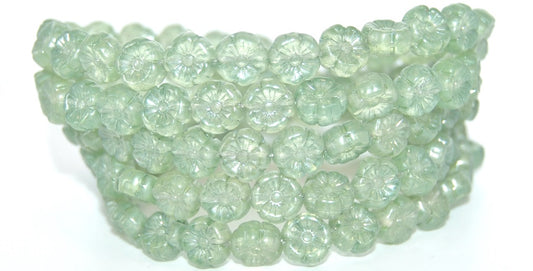 Hawaii Flower Pressed Glass Beads, Crystal 14458Fm (00030-14458FM), Glass, Czech Republic