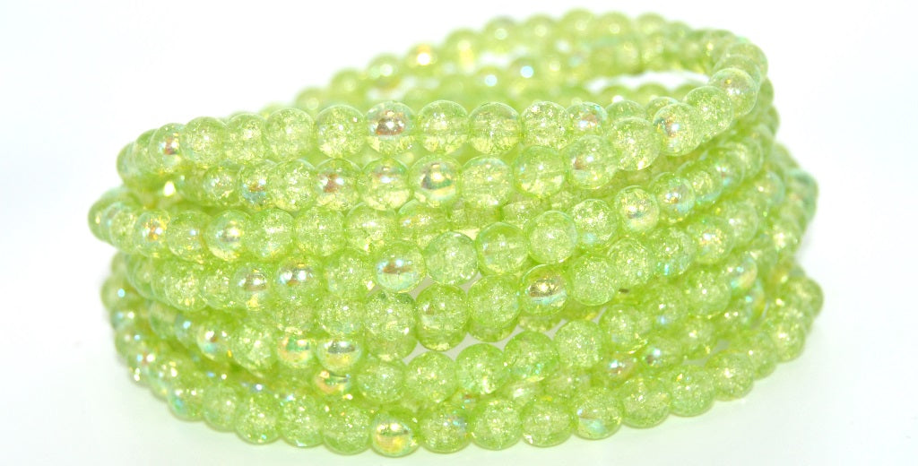 Round Pressed Glass Beads Druck, 34310 Ab Crack (34310-AB-CRACK), Glass, Czech Republic