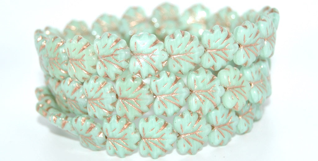 Grape Leaf Pressed Beads, Copper Lined Copper Lined (54200-54200), Glass, Czech Republic