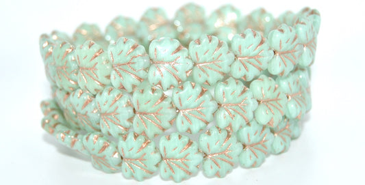 Grape Leaf Pressed Beads, Copper Lined Copper Lined (54200-54200), Glass, Czech Republic