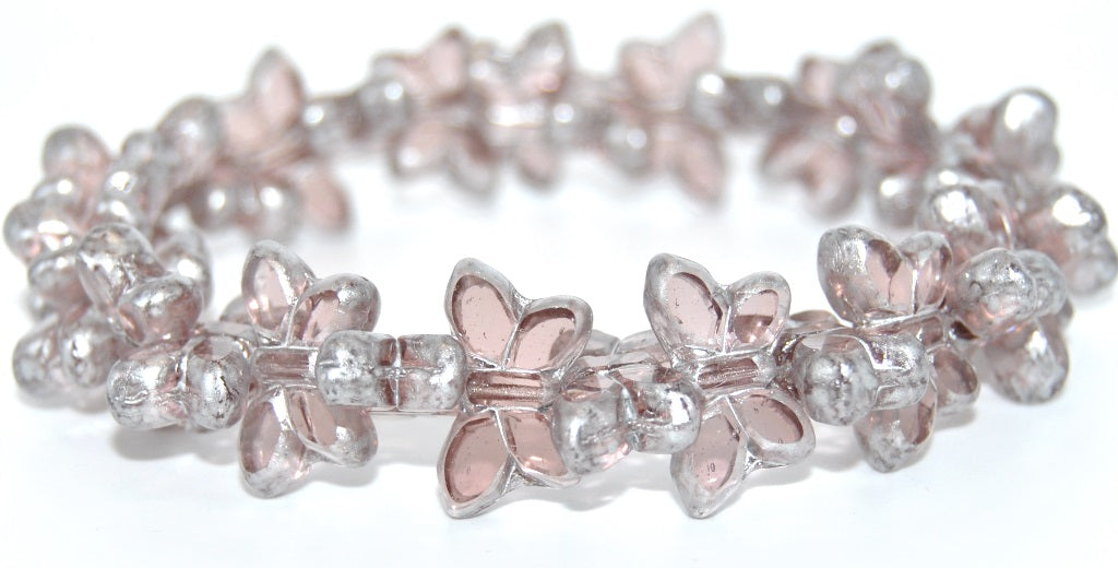 Table Cut Butterfly Beads, Transparent Light Amethyst 86700 (20020-86700), Glass, Czech Republic