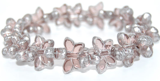 Table Cut Butterfly Beads, Transparent Light Amethyst 86700 (20020-86700), Glass, Czech Republic