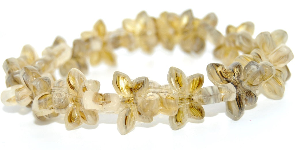 Table Cut Butterfly Beads, 1121823 Matte (1121823-M), Glass, Czech Republic