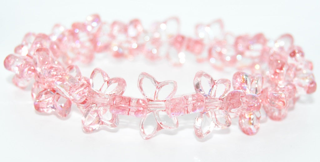 Table Cut Butterfly Beads, Crystal 34305 Ab (00030-34305-AB), Glass, Czech Republic