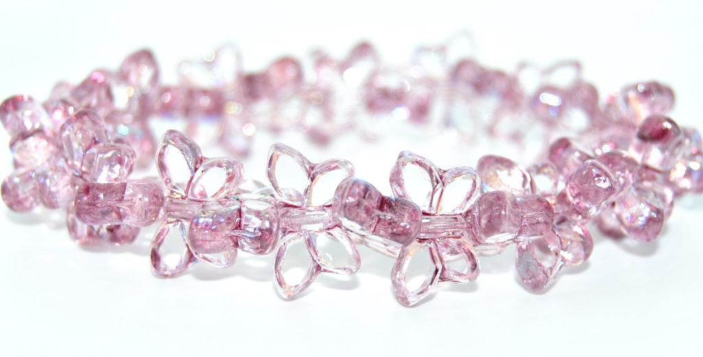 Table Cut Butterfly Beads, Crystal 34306 Ab (00030-34306-AB), Glass, Czech Republic