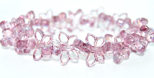 Table Cut Butterfly Beads, Crystal 34306 Ab (00030-34306-AB), Glass, Czech Republic