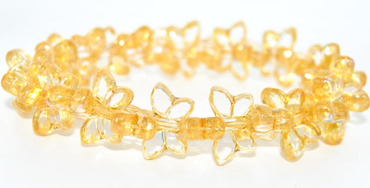 Table Cut Butterfly Beads, Crystal 34302 Ab (00030-34302-AB), Glass, Czech Republic