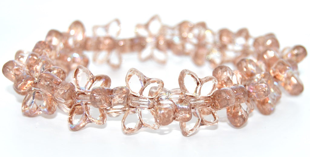 Table Cut Butterfly Beads, Crystal 34303 Ab (00030-34303-AB), Glass, Czech Republic