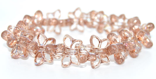 Table Cut Butterfly Beads, Crystal 34303 Ab (00030-34303-AB), Glass, Czech Republic