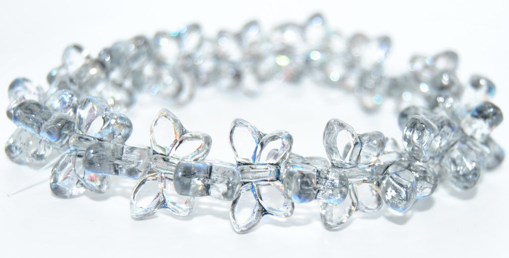 Table Cut Butterfly Beads, Crystal 34311 Ab (00030-34311-AB), Glass, Czech Republic
