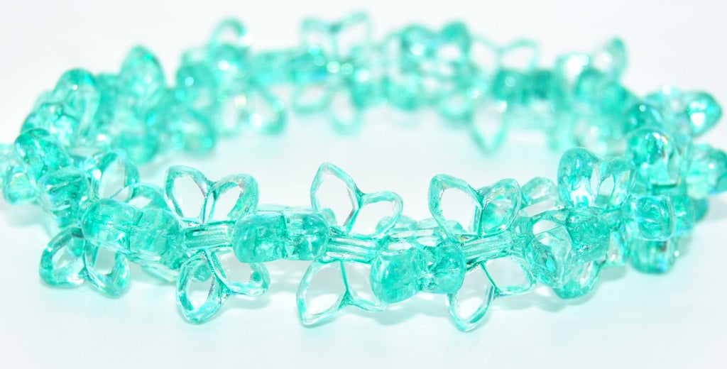 Table Cut Butterfly Beads, Crystal 34309 Ab (00030-34309-AB), Glass, Czech Republic