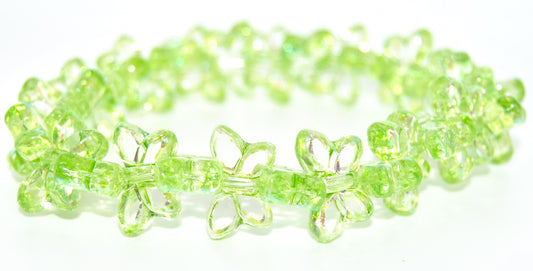 Table Cut Butterfly Beads, Crystal 34310 Ab (00030-34310-AB), Glass, Czech Republic