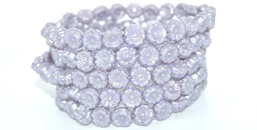 Hawaii Flower Pressed Glass Beads, 24010 86700 (24010-86700), Glass, Czech Republic