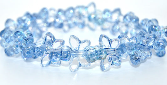 Table Cut Butterfly Beads, Crystal 34307 Ab (00030-34307-AB), Glass, Czech Republic