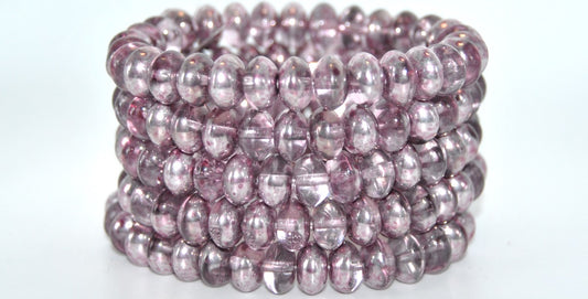 Rondelle Pressed Glass Beads, Crystal 34306 (00030-34306), Glass, Czech Republic