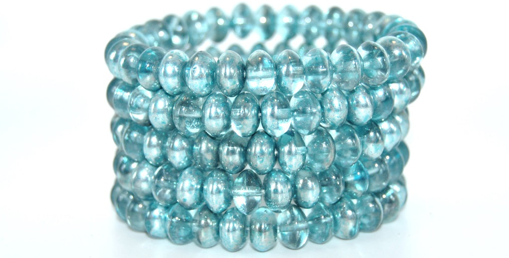 Rondelle Pressed Glass Beads, Crystal 34308 (00030-34308), Glass, Czech Republic