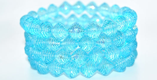 Bicone Pressed Glass Beads Wasp Nest, Crystal 34308 Ab (00030-34308-AB), Glass, Czech Republic