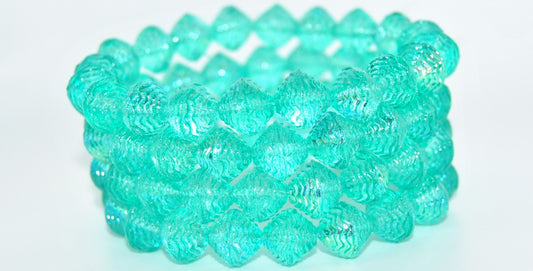 Bicone Pressed Glass Beads Wasp Nest, Crystal 34309 Ab (00030-34309-AB), Glass, Czech Republic