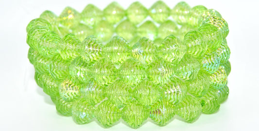 Bicone Pressed Glass Beads Wasp Nest, Crystal 34310 Ab (00030-34310-AB), Glass, Czech Republic