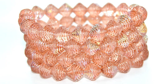 Bicone Pressed Glass Beads Wasp Nest, Crystal 34305 Ab (00030-34305-AB), Glass, Czech Republic