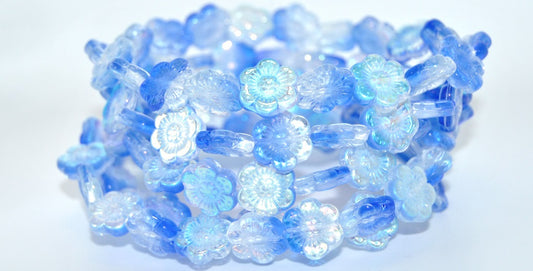 Flower Pressed Glass Beads,36028 Ab (36028-AB), Glass, Czech Republic