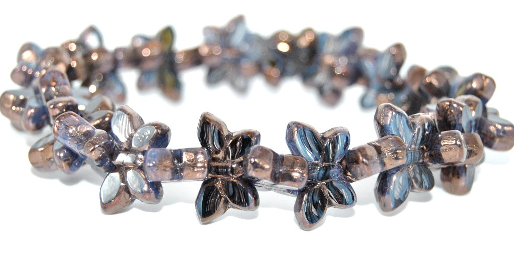 Table Cut Butterfly Beads,30239 Bronze (30239-14415), Glass, Czech Republic