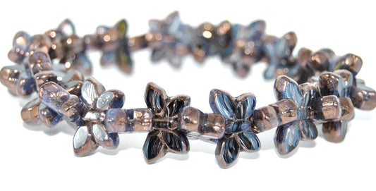 Table Cut Butterfly Beads,30239 Bronze (30239-14415), Glass, Czech Republic