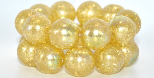 Round Pressed Glass Beads Druck,Crystal Crack 34302 Ab (00030-CRACK-34302-AB), Glass, Czech Republic