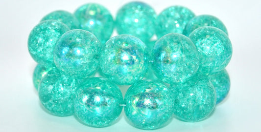 Round Pressed Glass Beads Druck,Crystal Crack 34309 Ab (00030-CRACK-34309-AB), Glass, Czech Republic