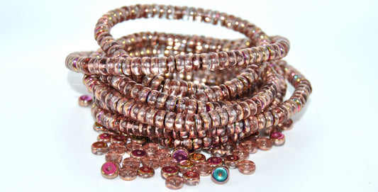 Flat Round Wheel Pressed Glass Beads,Crystal Vitex (00030-VITEX), Glass, Czech Republic