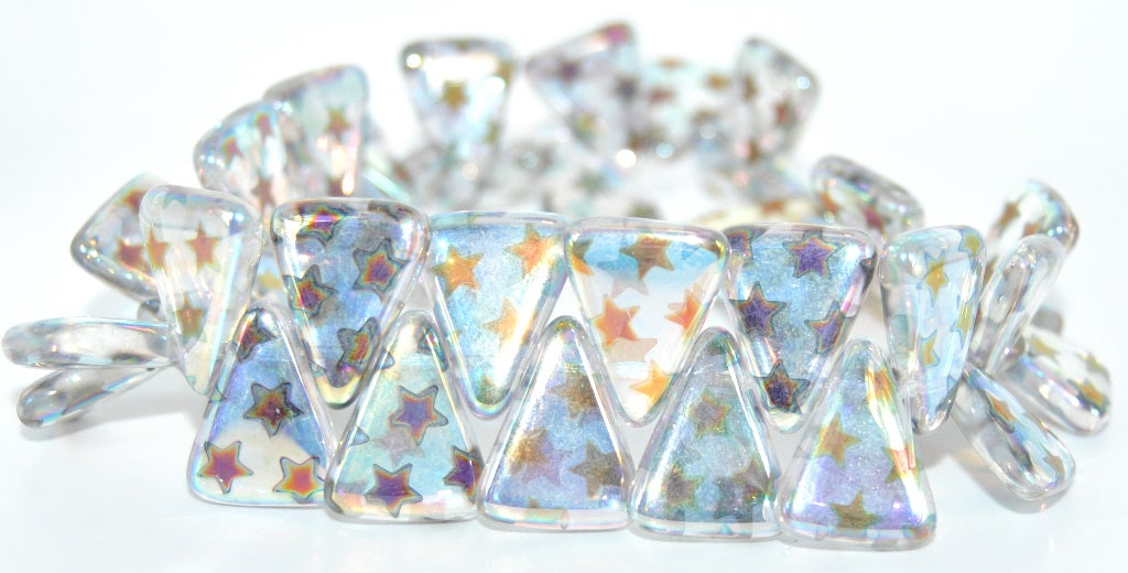 Triangle Pressed Glass Beads,Crystal Z9523 S4 (00030-Z9523-S4), Glass, Czech Republic