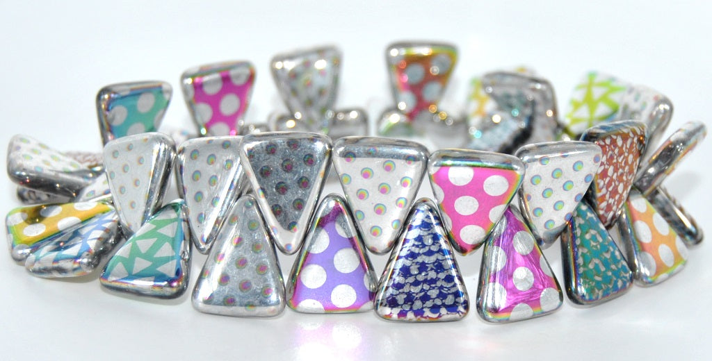 Pressed Beads, Crystal Mixed Colors 8 (00030-MIX-8), Glass, Czech Republic