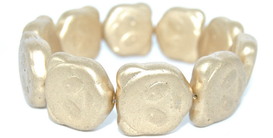 Big Bear Muzzle Czech Glass Beads,22 Aztec Pale Gold (22-01710), Glass, Czech Republic