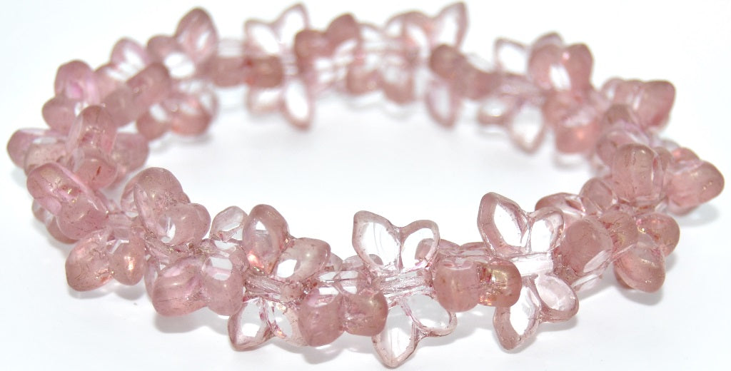 Table Cut Butterfly Beads,Crystal Luster Red Full Coated (00030-14495), Glass, Czech Republic