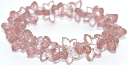 Table Cut Butterfly Beads,Crystal Luster Red Full Coated (00030-14495), Glass, Czech Republic