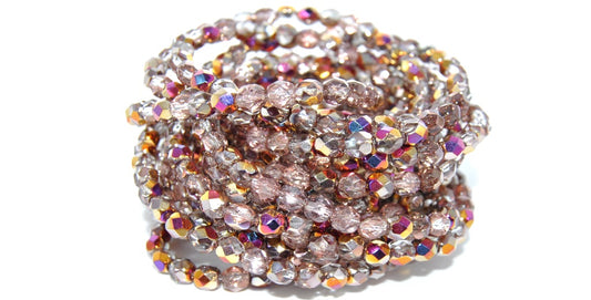 Fire Polished Round Faceted Beads,Crystal Sliperit (00030-29500), Glass, Czech Republic