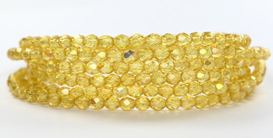 Fire Polished Round Faceted Beads,Crystal 34302 (00030-34302), Glass, Czech Republic