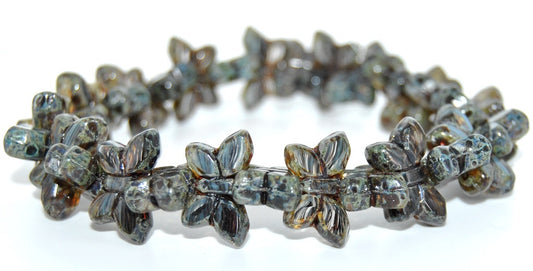 Table Cut Butterfly Beads,4323102 Travertin (4323102-86800), Glass, Czech Republic