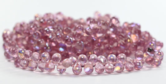 Pear Teardrop Pressed Glass Beads,Crystal 34306 Ab (00030-34306-AB), Glass, Czech Republic
