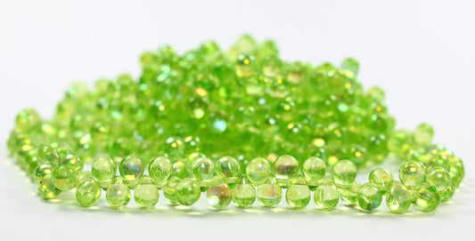 Pear Teardrop Pressed Glass Beads,Crystal 34310 Ab (00030-34310-AB), Glass, Czech Republic