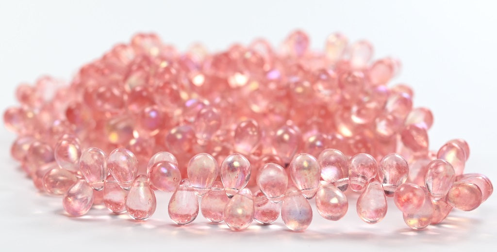 Pear Teardrop Pressed Glass Beads,Crystal 34304 Ab (00030-34304-AB), Glass, Czech Republic