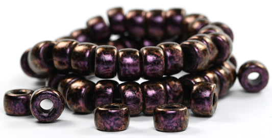 Round Pony Bagel Pressed Glass Beads With Big Hole,86944 (86944), Glass, Czech Republic