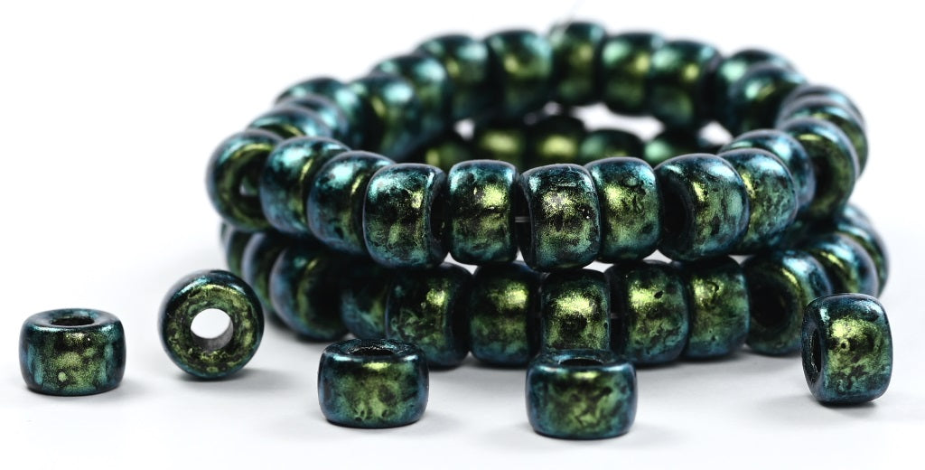 Round Pony Bagel Pressed Glass Beads With Big Hole,86922 (86922), Glass, Czech Republic