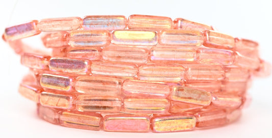 Rectangle Pressed Glass Beads, Crystal 34305 Ab (30-34305-AB), Glass, Czech Republic