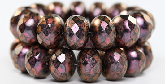 Faceted Special Cut Rondelle Fire Polished Beads, Black Hematite 86944 (23980-14400-86944), Glass, Czech Republic
